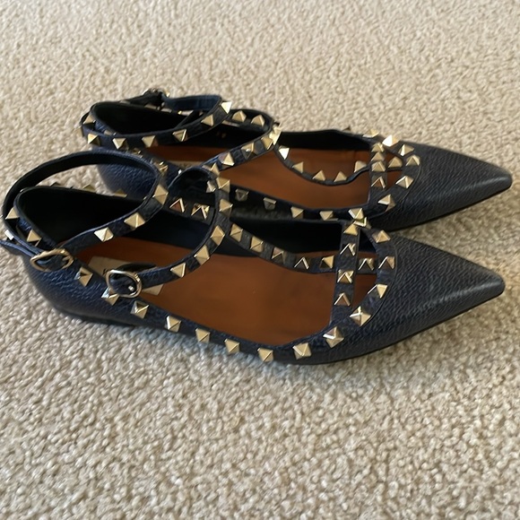 Valentino Rockstud flat Navy size 38 - Picture 2 of 9